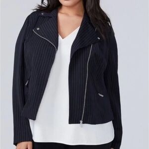 Lane Bryant Black Pinstripe Jacket